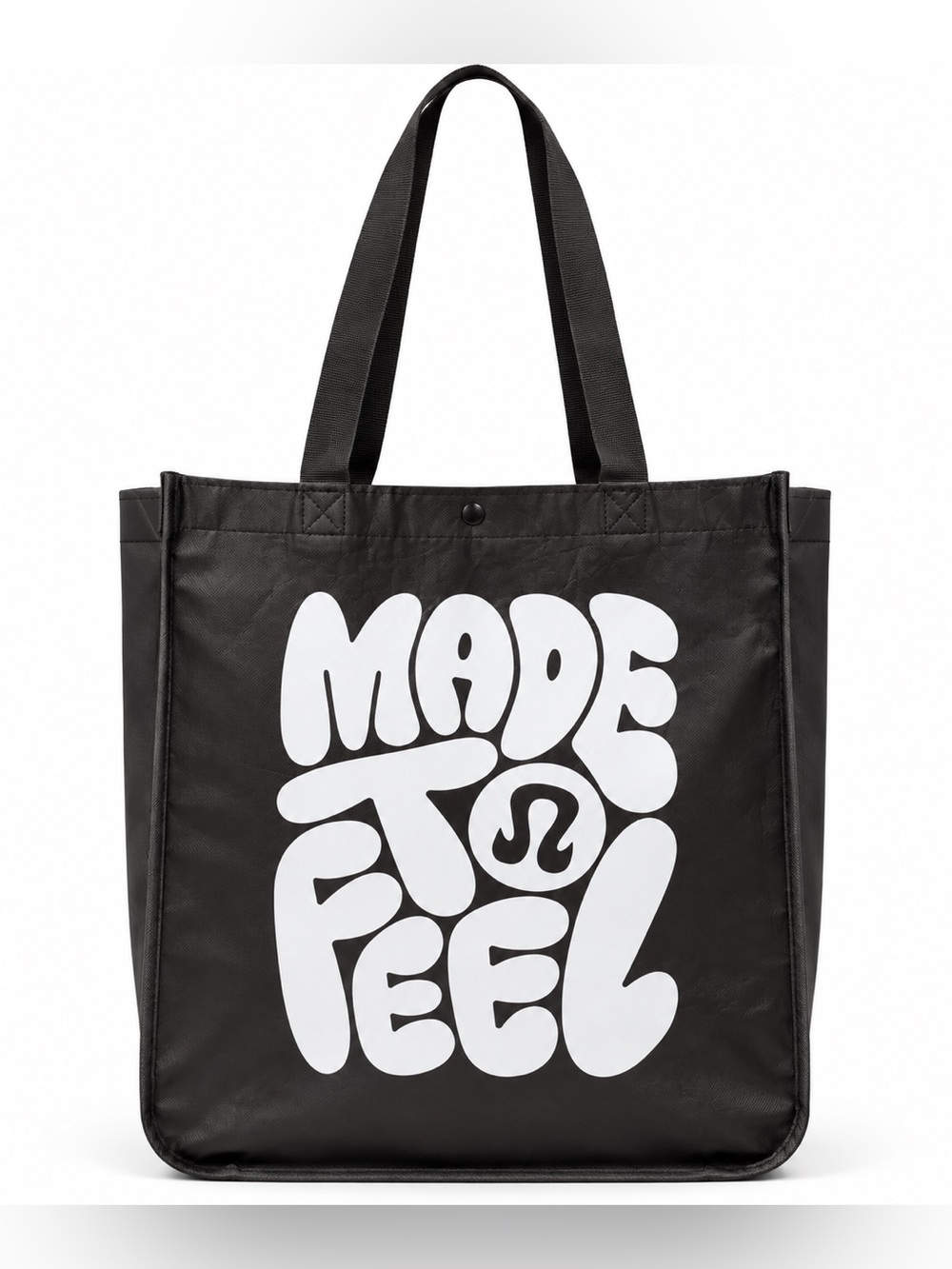 Lululemon Made To Feel Large Reusable Tote Bag Black White 14x16x15